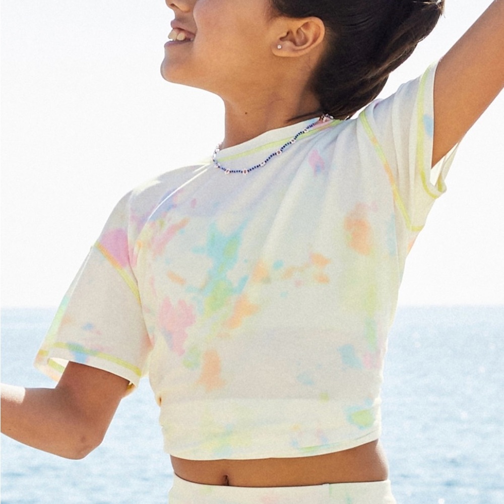 FabPureLux Set: I Am Genuine Tie Dye Biker Short & Boyfriend Tee
